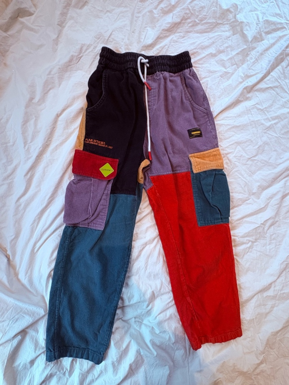 STYSSY x COURSEMYS Velvet Corduroy Patchwork Pants *KNOCKOFF* Sz small